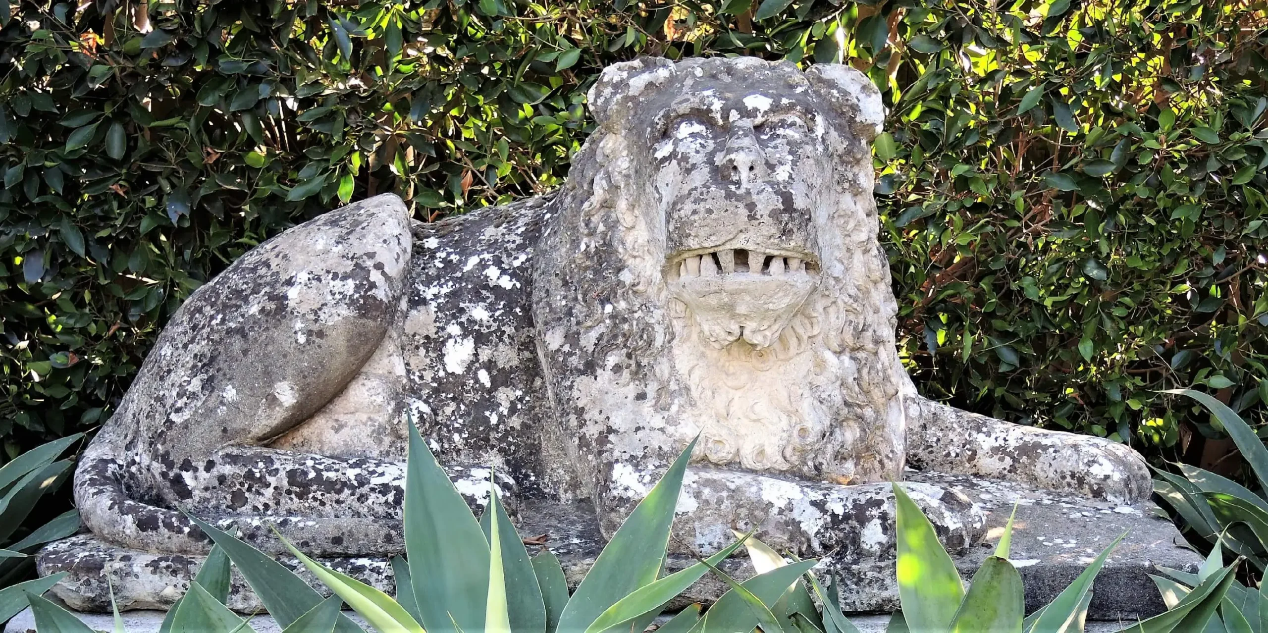 French (unattributed) - Untitled (recumbent lion, carved limestone)